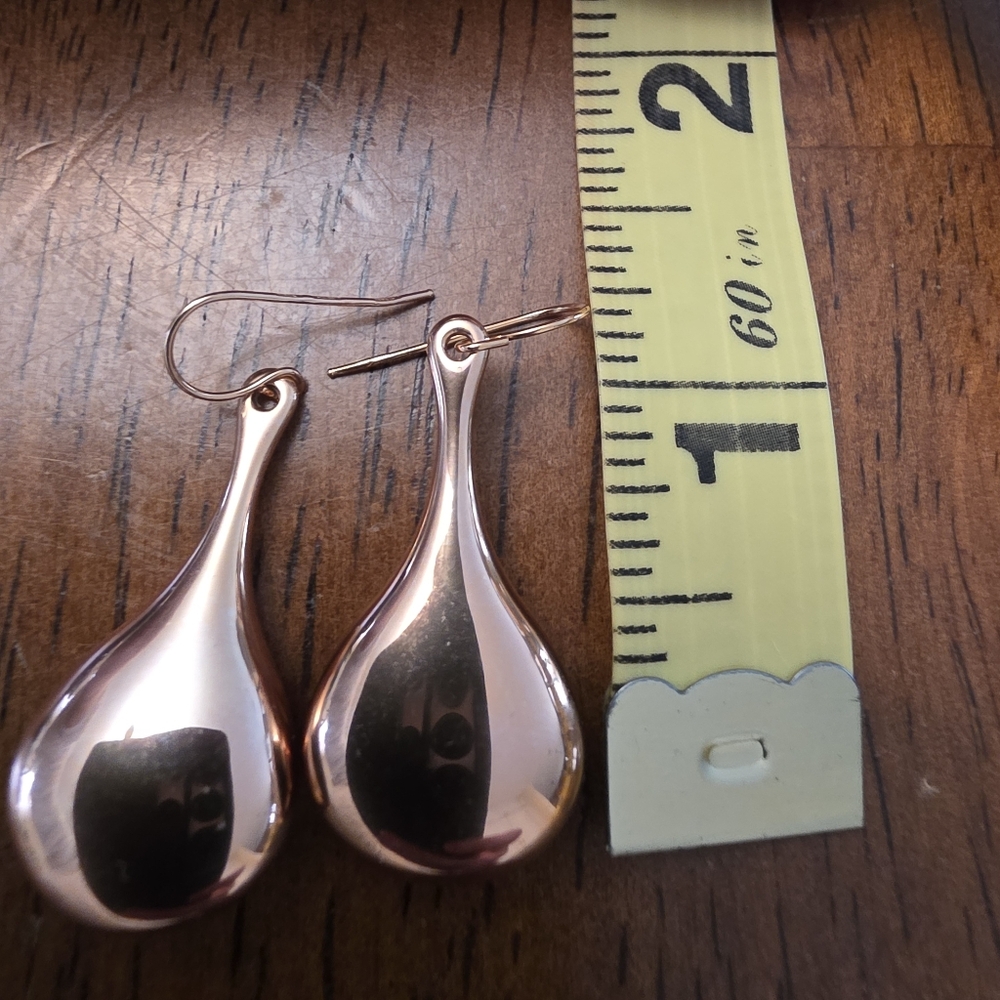 14kt Electroform Milor Rose Gold Teardrop Dangle Earrings - Picture 7 of 11